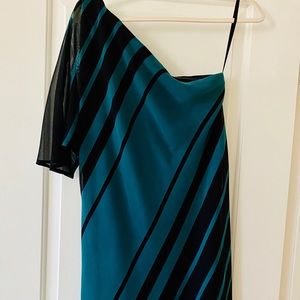 One shoulder multi color dress